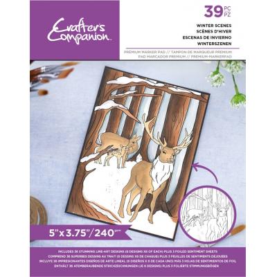 Crafter's Companion Card Front Colouring Pads - Winter Scenes