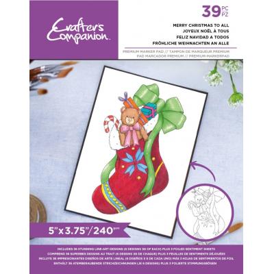 Crafter's Companion Card Front Colouring Pads - Merry Christmas To All