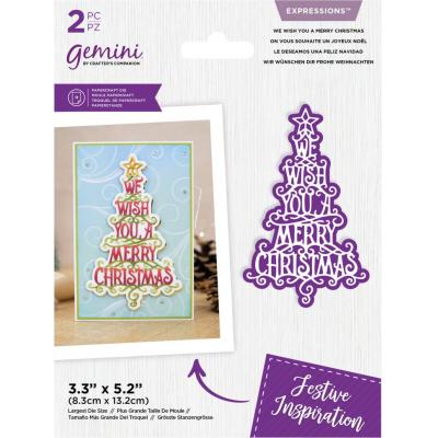 Gemini Intricate Christmas Sentiments Elements Dies - We Wish You A Merry Christmas