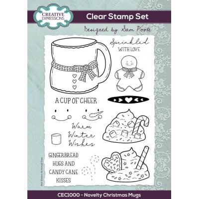 Creative Expressions Sam Poole Clear Stamps - Novelty Christmas Mugs