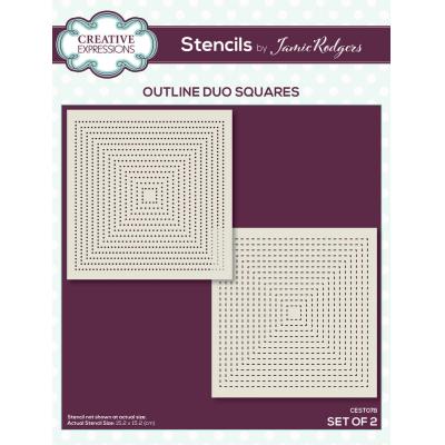 Creative Expressions Jamie Rodgers Outline Duo Stencil - Squares