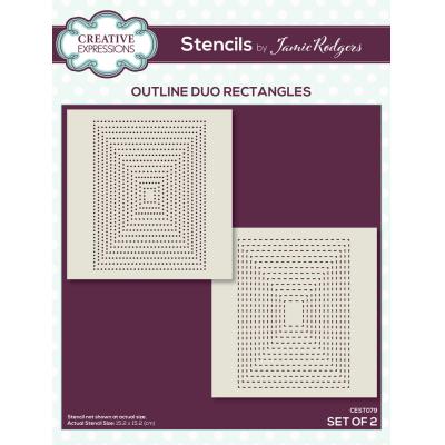 Creative Expressions Jamie Rodgers Outline Duo Stencil - Rectangles