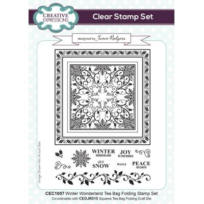 Creative Expressions Jamie Rodgers Clear Stamps - Tea Bag Folding Winter Wonderland