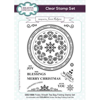 Creative Expressions Jamie Rodgers Clear Stamps - Tea Bag Folding Frosty Wreath