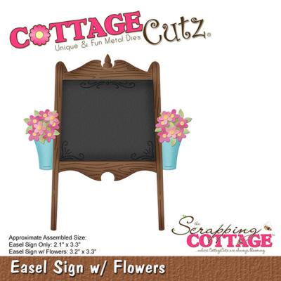 CottageCutz Dies - Easel Sign Flowers