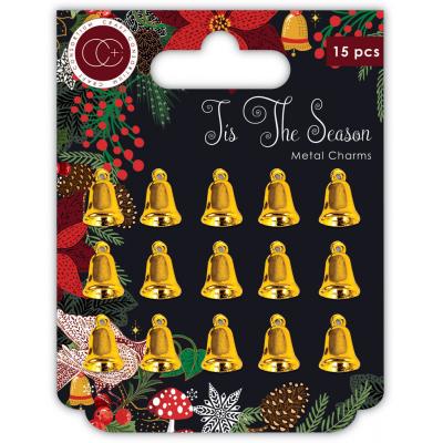 Craft Consortium Tis The Season - Metal Charms Gold Bells