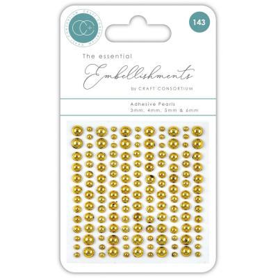 Craft Consortium Embellishments - Adhesive Pearls Gold