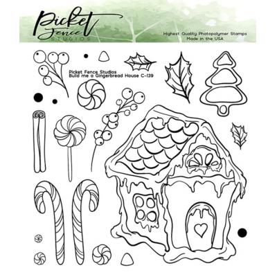 Picket Fence Studios Clear Stamps - Build Me A Gingerbread House
