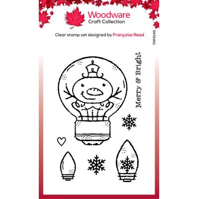 Woodware Clear Stamps - Snowman Light Bulb