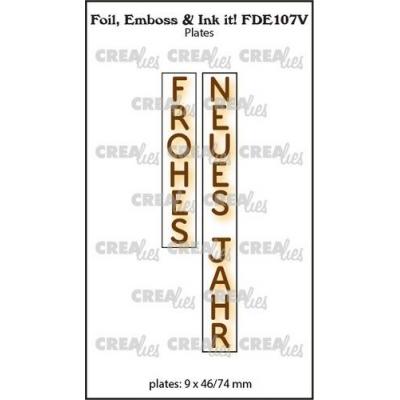 Crealies Foil, Emboss & Ink it! Hotfoil Stamps - Frohes Neues Jahr