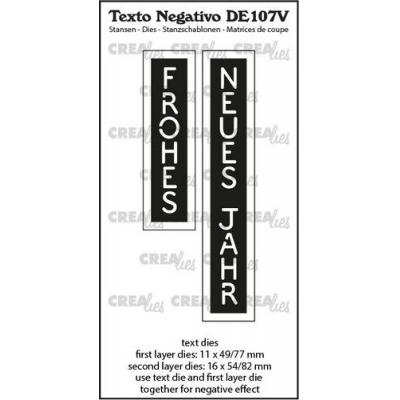 Crealies Texto Stanzschablonen - Frohes Neues Jahr vertikal
