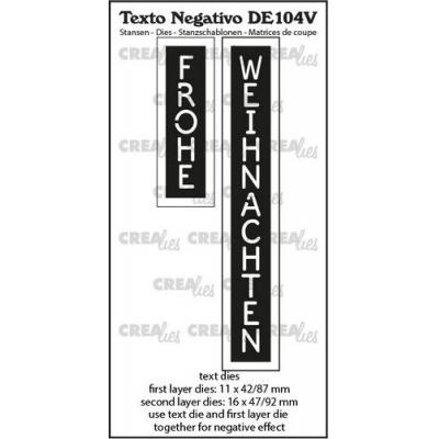 Crealies Texto Stanzschablonen - Frohe Weihnachten vertikal