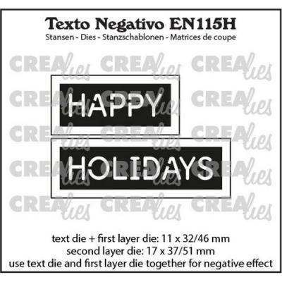 Crealies Texto Stanzschablonen - Happy Holiday