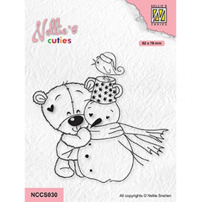 Nellie's Choice Clear Stamp - Snowman With Bear