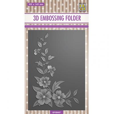 Nellie's Choice 3D Embossingfolder - Flower Corner 2
