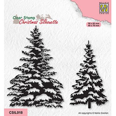 Nellie's Choice Clear Stamps - Snowy Pinetrees