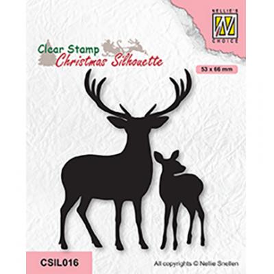 Nellie's Choice Clear Stamp -  Deer With Young