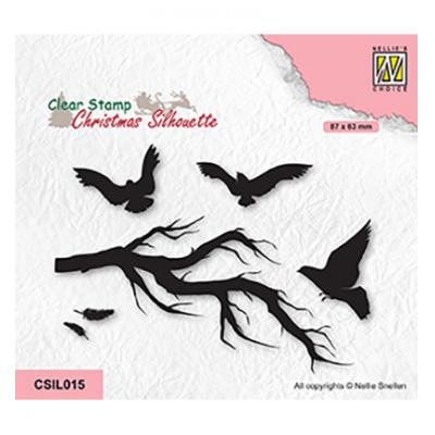Nellie's Choice Clear Stamp - Branch With Birds