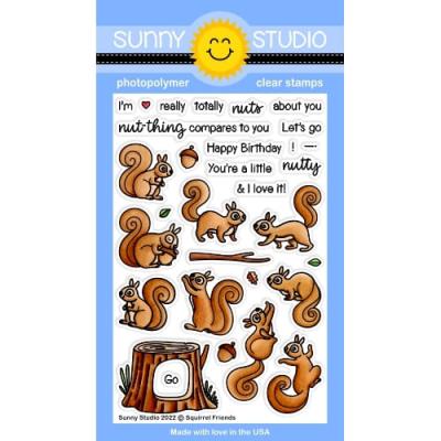 Sunny Studio Clear Stamps - Squirrel Friends