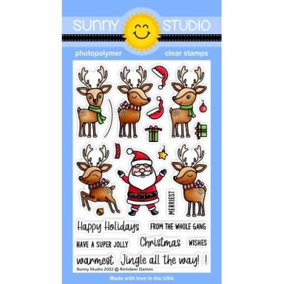 Sunny Studio Clear Stamps - Reindeer Games