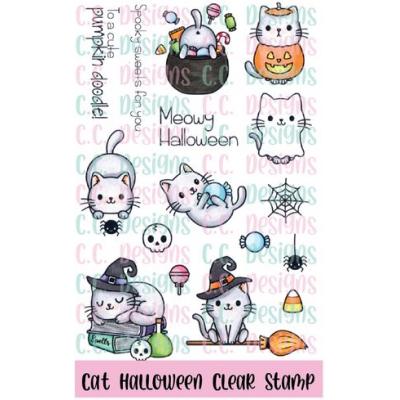 C.C. Designs Clear Stamps - Cat Halloween