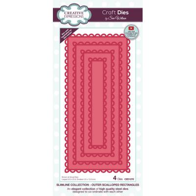 Creative Expressions Craft Dies Slimline - Outer Scalloped Rectangles