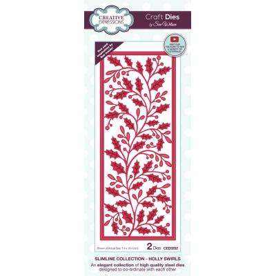 Creative Expressions Craft Dies Slimline - Holly Swirls