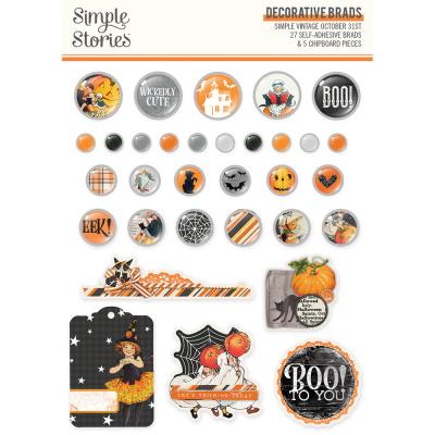 Simple Stories Simple Vintage October 31st Embellishments - Decorative Brads