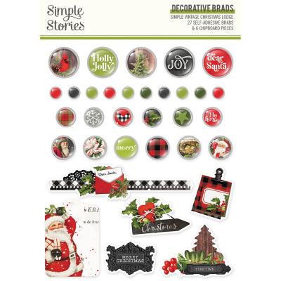 Simple Stories Simple Vintage Christmas Lodge Embellishments - Decorative Brads