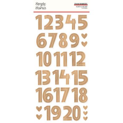Simple Stories Hearth & Holiday Sticker - Foam Numbers