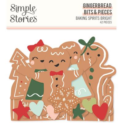 Simple Stories Baking Spirits Bright Die Cuts - Gingerbread Bits & Pieces