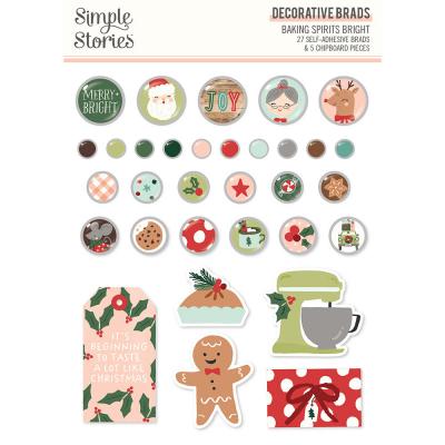 Simple Stories Baking Spirits Bright Embellishments - Decorative Brads