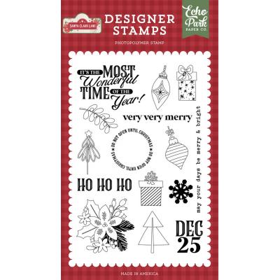 Echo Park Santa Claus Lane Clear Stamps - Very Very Merry