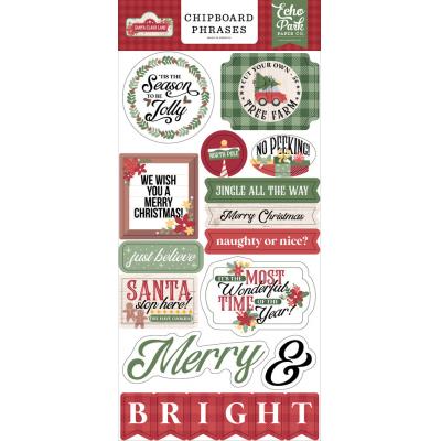 Echo Park Santa Claus Lane Sticker - Chipboard Phrase