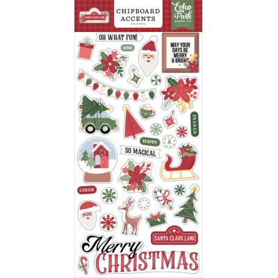 Echo Park Santa Claus Lane Sticker - Chipboard Accents