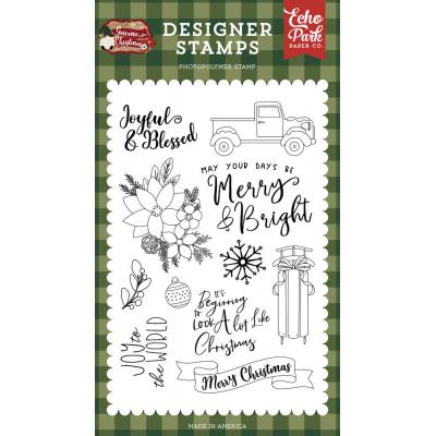 Echo Park Gnome For Christmas Clear Stamps - Joyful And Blessed