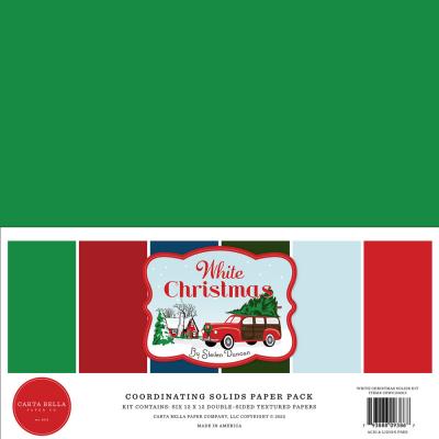 Carta Bella White Christmas Cardstock - Solid Kit