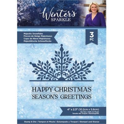 Crafter's Companion Winter's Sparkle Stamp & Die - Majestic Snowflake