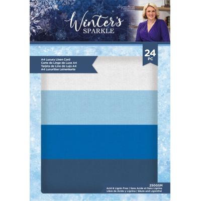 Crafter's Companion Winter's Sparkle Cardstock - Luxury Linen Card Pack