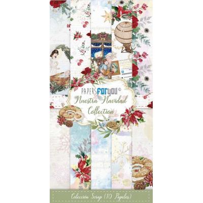 Papers For You Nuestra Navidad Designpapiere - Slim Scrap Paper Pack