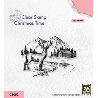 Nellie's Choice Clear Stamp - Winter Landscape With Deer