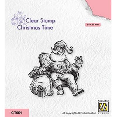 Nellie's Choice Clear Stamp - Santa Claus In Louger Chair