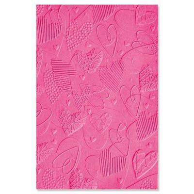 Sizzix by Kath Breen 3-D Textured Impressions Embossing Folder - Mark Making Hearts