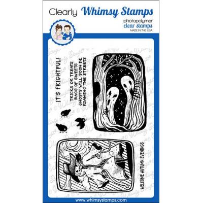Whimsy Stamps Dustin Deb Davis Stamps - ATC Autumn Ghosts