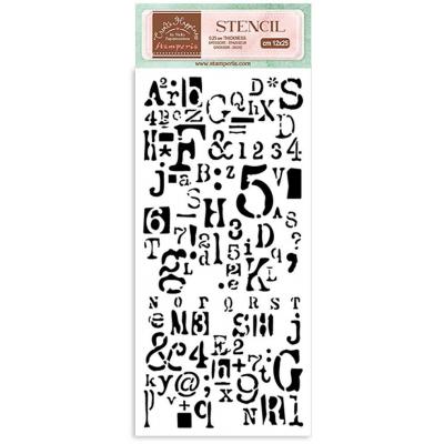 Stamperia Create Happiness Stencil - Letter And Number