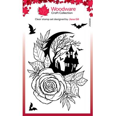 Creative Expressions Woodware Clear Stamps - Moon & Rose