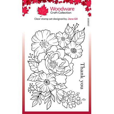 Woodware Clear Stamps - Floral Thank You