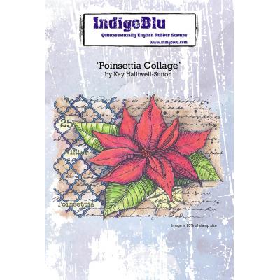 IndigoBlu Rubber Stamp - Poinsettia Collage