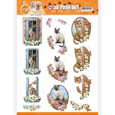 Find It Trading Amy Design Fur Friends Punchout Sheet - Cats On The Wall