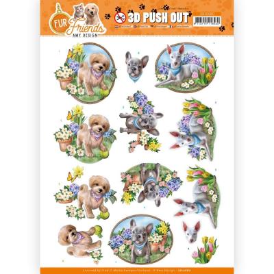 Find It Trading Amy Design Fur Friends Punchout Sheet - Dogs In The Garden